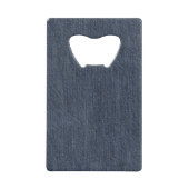 Blue Denim Creditkaart Flessenopener (Voorkant)