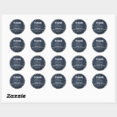 Blue Denim Diamonds Glitter Rhinestones Hartelijk  Ronde Sticker (Vel)