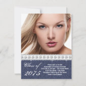 Blue Denim en Diamond Afstuderen aangekondigd Kaart (Voorkant)