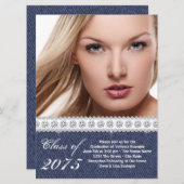 Blue Denim en Diamond Afstuderen aangekondigd Kaart (Voorkant / Achterkant)