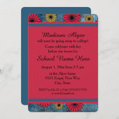 Blue Denim en Floral "Off to College" Kaart (Voorkant / Achterkant)