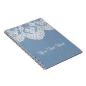 Blue Denim en Lace Notitieboek (Rechterzijde)