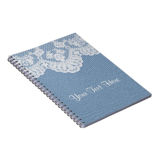 Blue Denim en Lace Notitieboek (Rechterzijde)