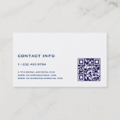 Blue Denim Fabric Texture QR-code Visitekaartje (Achterkant)