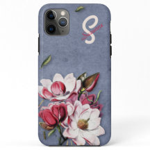 Blue Denim Floral Monogrammed