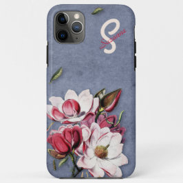 Blue Denim Floral Monogrammed Case-Mate iPhone Case