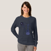Blue Denim Guitar Dames T-shirt (Voorkant volledig)