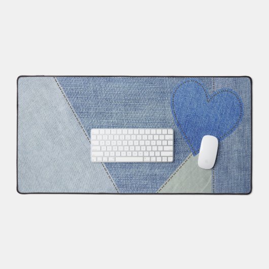 Blue Denim Heart Bureaumat (Keyboard & Muis)