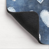Blue Denim Hearts Muismat (Hoek)