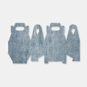 Blue Denim Jean Fabric Bedankdoosjes (Uitgevouwen)