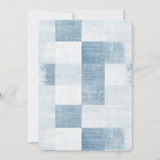 Blue Denim Jean Heart Wedding Kaart (Achterkant)