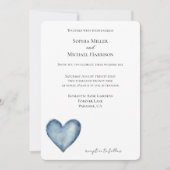 Blue Denim Jean Heart Wedding Kaart (Voorkant)