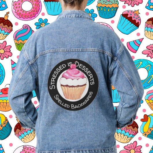 Blue Denim Jean Jacket Grappige desserts citaat