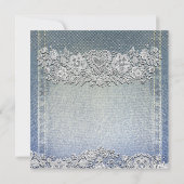 Blue Denim Jean & White Heart Lace Vrijgezellenfee Kaart (Achterkant)