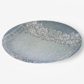 Blue Denim Jean & White Heart Lace Vrijgezellenfee Papieren Bordje (Gekanteld)