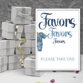 Blue Denim Jeans Boy Baby shower voorkeursbord Foto Afdruk