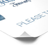 Blue Denim Jeans Boy Baby shower voorkeursbord Foto Afdruk (Hoek)