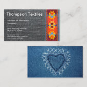 Blue Denim Jeans Fabric  kleding Boutique Visitekaartje (Voorkant / Achterkant)