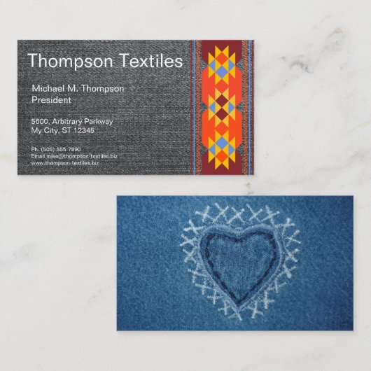 Blue Denim Jeans Fabric  kleding Boutique Visitekaartje (Voorkant / Achterkant)