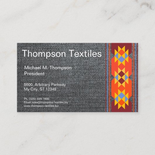 Blue Denim Jeans Fabric  kleding Boutique Visitekaartje (Voorkant)