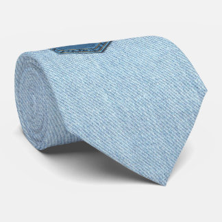 Blue Denim Jeans Pocket in Heart Shape Cool Design Stropdas