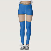 Blue Denim Jeans Shorts Skin Tights & Thighboots Leggings (Voorkant)
