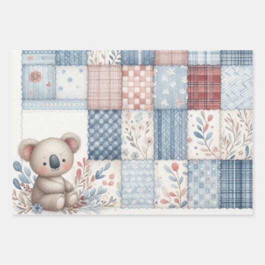 Blue Denim Koala Inpakpapier Vel (Voorkant 2)
