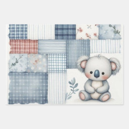 Blue Denim Koala Inpakpapier Vel