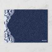 Blue Denim Lace Country Wedding Dank je wel Briefkaart (Achterkant)