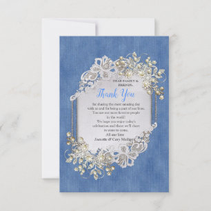 Blue Denim, lace en Ivory Pearls RSVP Kaartje