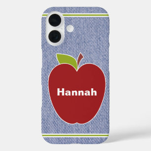 Blue Denim Look van de leraar iPhone 16 Hoesje