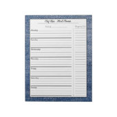 Blue Denim Meal Planner | Trendy Grocery List Notitieblok (Linkerzijde)