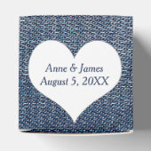Blue Denim met Heart Favor Box Bedankdoosjes (Bovenkant)