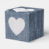 Blue Denim met Heart Favor Box Bedankdoosjes (Voorkant Zijde)