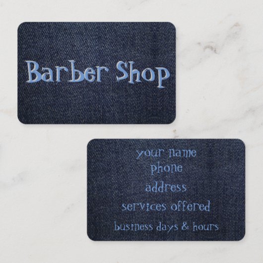 Blue Denim op een Visitekaartje (Voorkant / Achterkant)