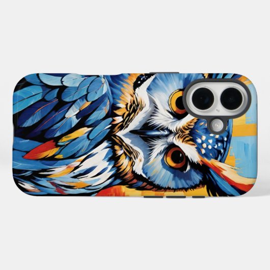 Blue Denim Owl Case-Mate iPhone Case (Achterkant (horizontaal))