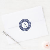 Blue Denim Paisley Personalize Ronde Sticker (Envelop)