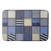 Blue Denim Patchwork Badmat (Voorkant)