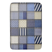 Blue Denim Patchwork Badmat (Voorkant Verticaal)