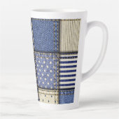 Blue Denim Patchwork Latte Mok (Rechts)