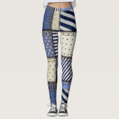 Blue Denim Patchwork Leggings (Voorkant)