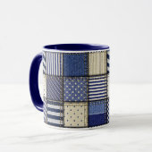 Blue Denim Patchwork Mok (Voorkant links)