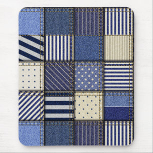Blue Denim Patchwork Muismat