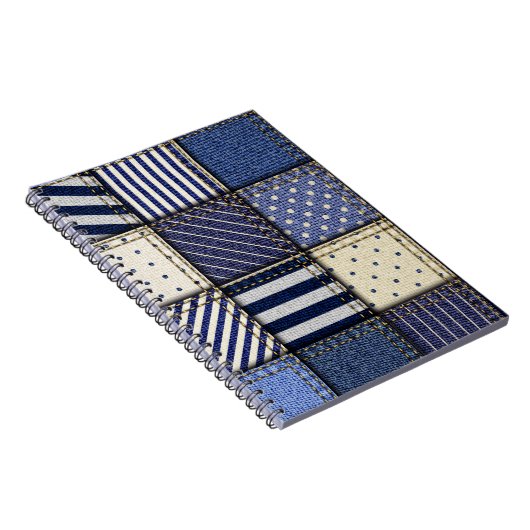 Blue Denim Patchwork Notitieboek (Rechterzijde)