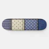 Blue Denim Patchwork Persoonlijk Skateboard (Horizontaal)