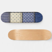 Blue Denim Patchwork Persoonlijk Skateboard (Horizontaal)