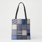 Blue Denim Patchwork Tote Bag (Voorkant)