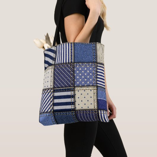 Blue Denim Patchwork Tote Bag (Dichtbij)