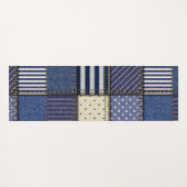 Blue Denim Patchwork Yogamat (Achterkant (horizontaal))