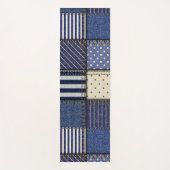 Blue Denim Patchwork Yogamat (Voorkant)